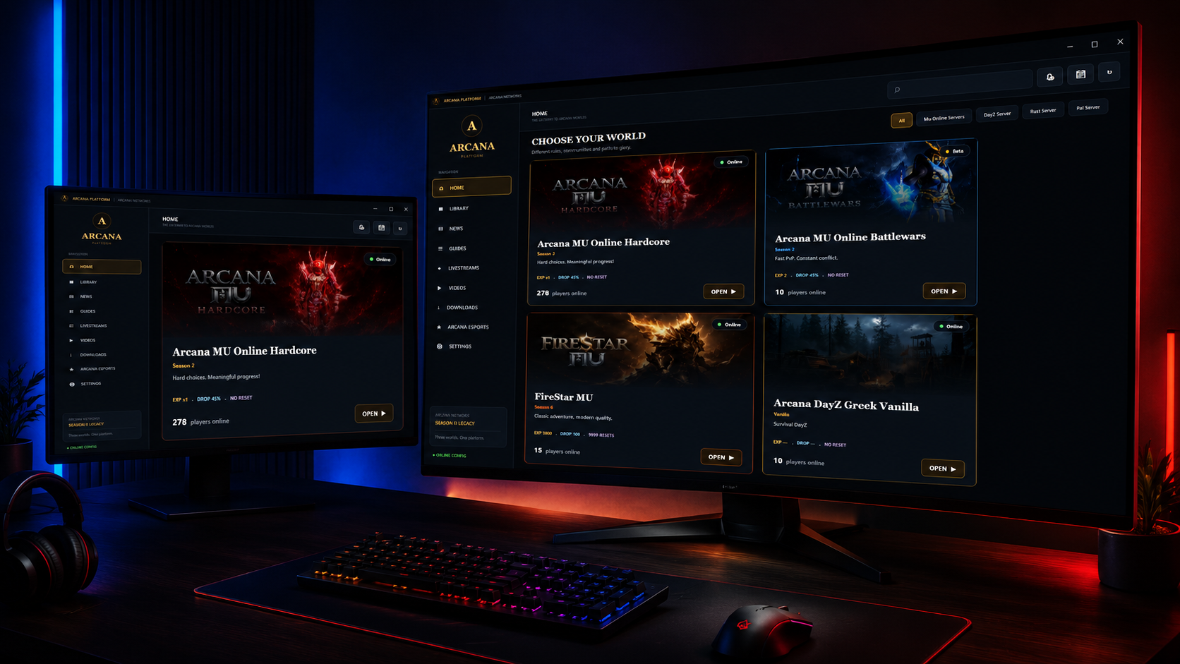 Arcana Platform launcher preview